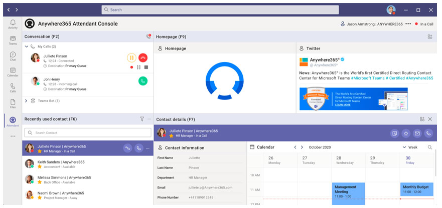 Anywhere365 attendant console