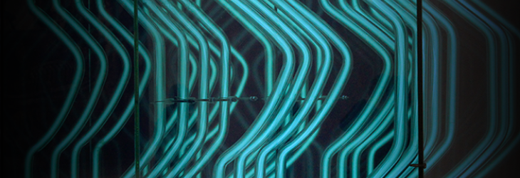 Turquoise blue data centre lines