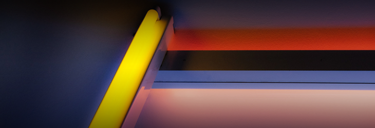 Yellow neon fluorescent tube