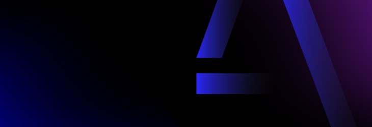 Dark blue background with lighter blue A shape